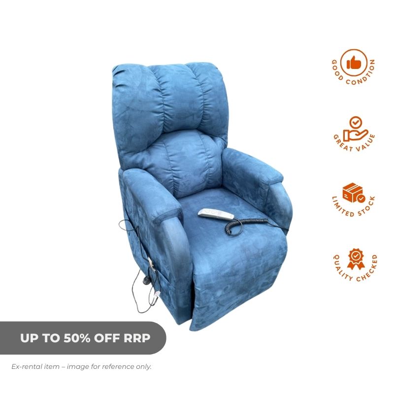 Pride C5 Single Motor Lift Chair Blue-Ex Rental-Aged Care and Medical