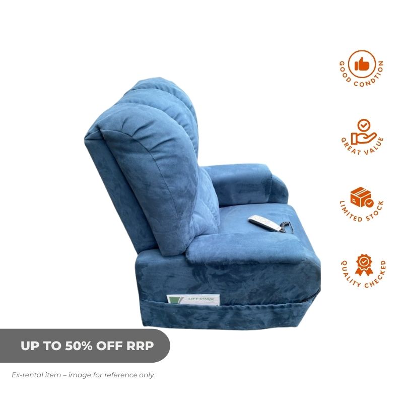 Pride C5 Single Motor Lift Chair Blue-Ex Rental-Aged Care and Medical