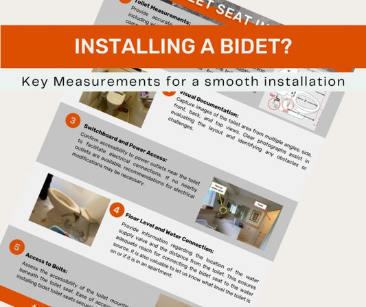 Key measurements required for a easy Bidet Installation - Aged Care & Medical