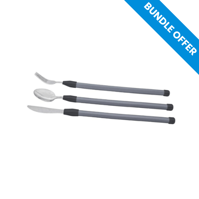 Ornamin Flexible Cutlery Set in Grey