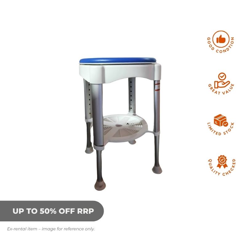 Swivel Height Adjustable Shower Stool Ex Rental- Aged Care & Medical