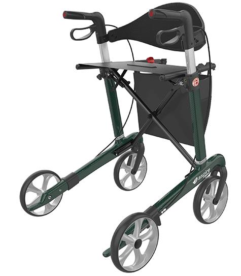 Aspire Vogue Carbon Fibre Seat Walker - Tall (Emerald) - Aged Care & Medical