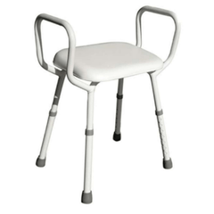 BetterLiving Aluminium Shower stool with Padded Seat - Aged Care & Medical - Bathroom Aids - Better Living - shipping - wide - Melbourne - Australia - incontinence - aids - wheelchair - for - hire - wheelchair - for - rental - bariatric - chair - sit - to - stand - eq