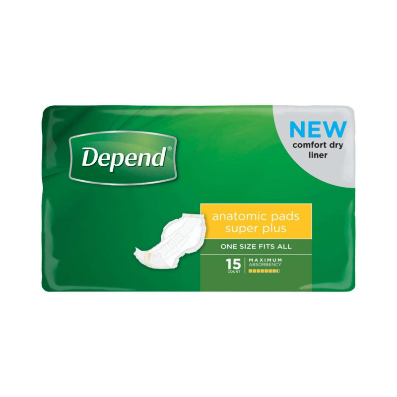 Depend Anatomic Super Plus Pads - 15 Pack - Aged Care & Medical