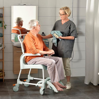 Etac Clean Mobile Shower Commode - Height Adjustable (Max. 60cm Height) - Aged Care & Medical
