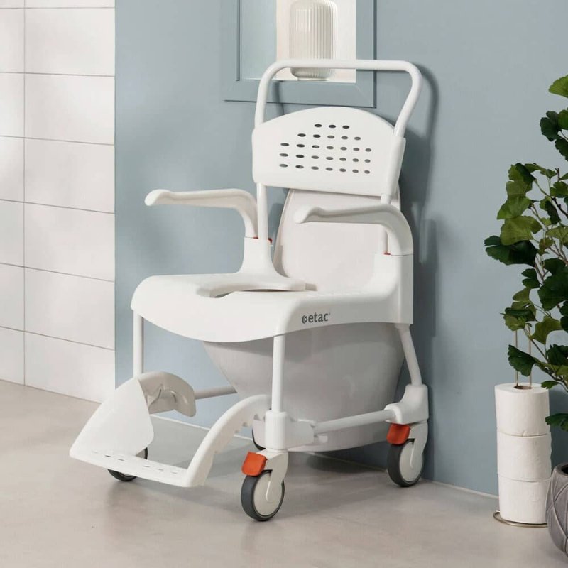 Etac Clean Mobile Shower Commode - Height Adjustable (Max. 60cm Height) - Aged Care & Medical