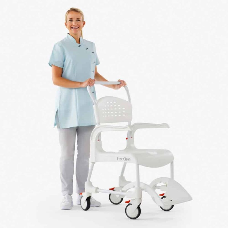 Etac Clean Mobile Shower Commode - Height Adjustable (Max. 60cm Height) - Aged Care & Medical