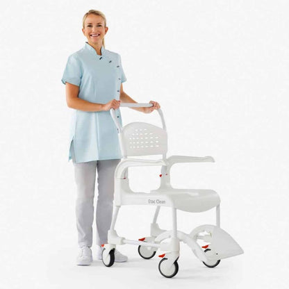 Etac Clean Mobile Shower Commode - Height Adjustable (Max. 60cm Height) - Aged Care & Medical