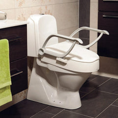 Etac Cloo Toilet Seat Raiser - with armrests - Aged Care & Medical - Bathroom Aids - Etac - shipping - wide - Melbourne - Australia - incontinence - aids - wheelchair - for - hire - wheelchair - for - rental - bariatric - chair - sit - to - stand - eq