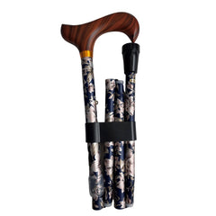 Floral Folding Walking Stick - Aged Care & Medical