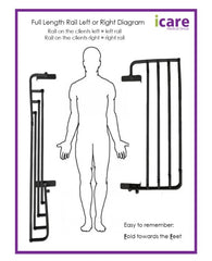 Full Length Bed Rail - 1385mm (for Icare Beds) - Aged Care & Medical