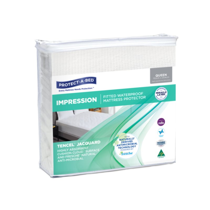 Impression Tencel Jacquard Fitted Mattress Protector - Aged Care & Medical - Continence - Protect a Bed - shipping - wide - Melbourne - Australia - incontinence - aids - wheelchair - for - hire - wheelchair - for - rental - bariatric - chair - sit - to - stand - eq