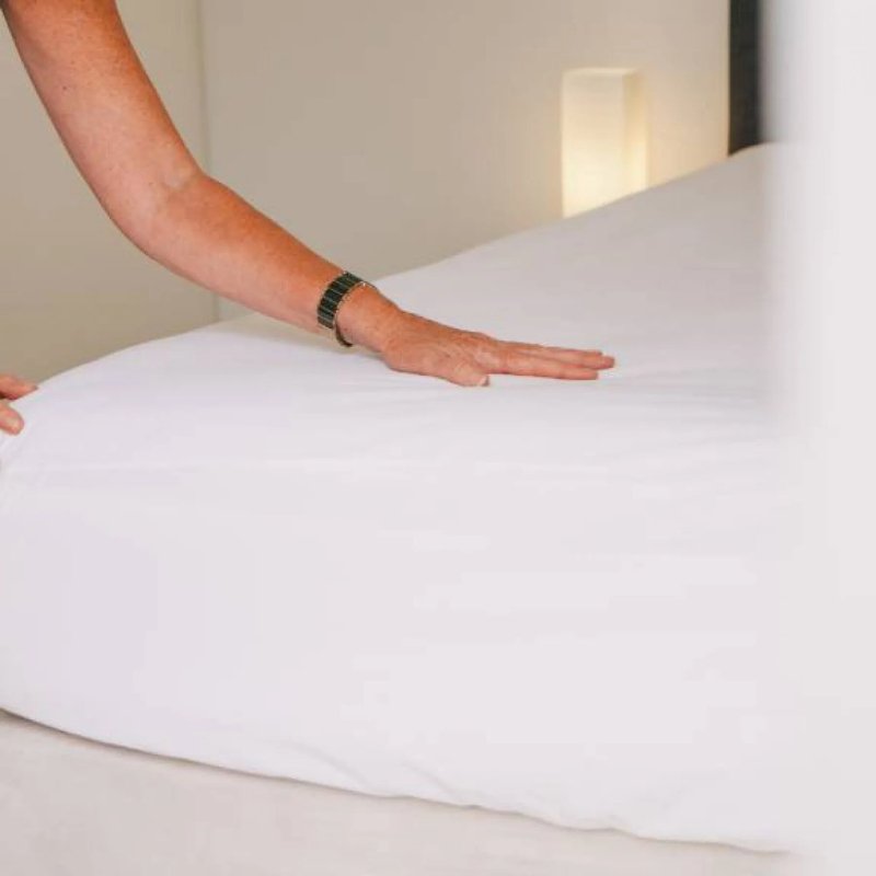 Micro - Plush Waterproof Fitted Mattress Protector/Sheet - White - Aged Care & Medical - Bedding - Conni - shipping - wide - Melbourne - Australia - incontinence - aids - wheelchair - for - hire - wheelchair - for - rental - bariatric - chair - sit - to - stand - eq