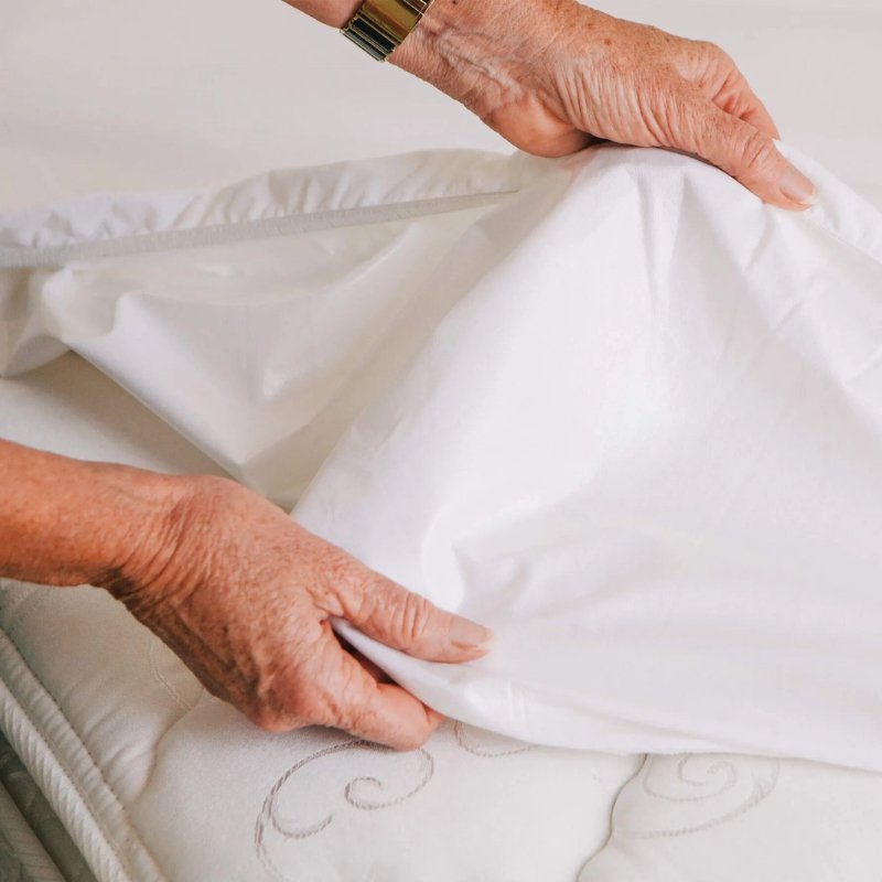 Micro - Plush Waterproof Fitted Mattress Protector/Sheet - White - Aged Care & Medical - Bedding - Conni - shipping - wide - Melbourne - Australia - incontinence - aids - wheelchair - for - hire - wheelchair - for - rental - bariatric - chair - sit - to - stand - eq