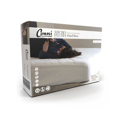 Micro - Plush Waterproof Fitted Mattress Protector/Sheet - White - Aged Care & Medical