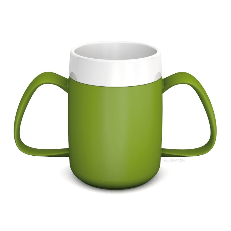 Ornamin Two Handled Mug with Internal Cone - Aged Care & Medical - Eating & Drinking Aids - Ornamin - shipping - wide - Melbourne - Australia - incontinence - aids - wheelchair - for - hire - wheelchair - for - rental - bariatric - chair - sit - to - stand - eq