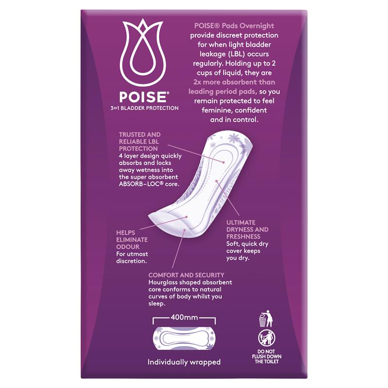 Poise Overnight Pads - Aged Care & Medical