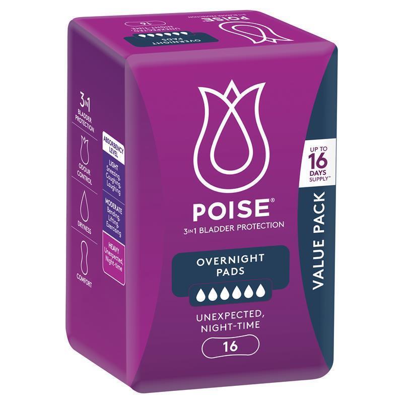 Poise Overnight Pads - Aged Care & Medical