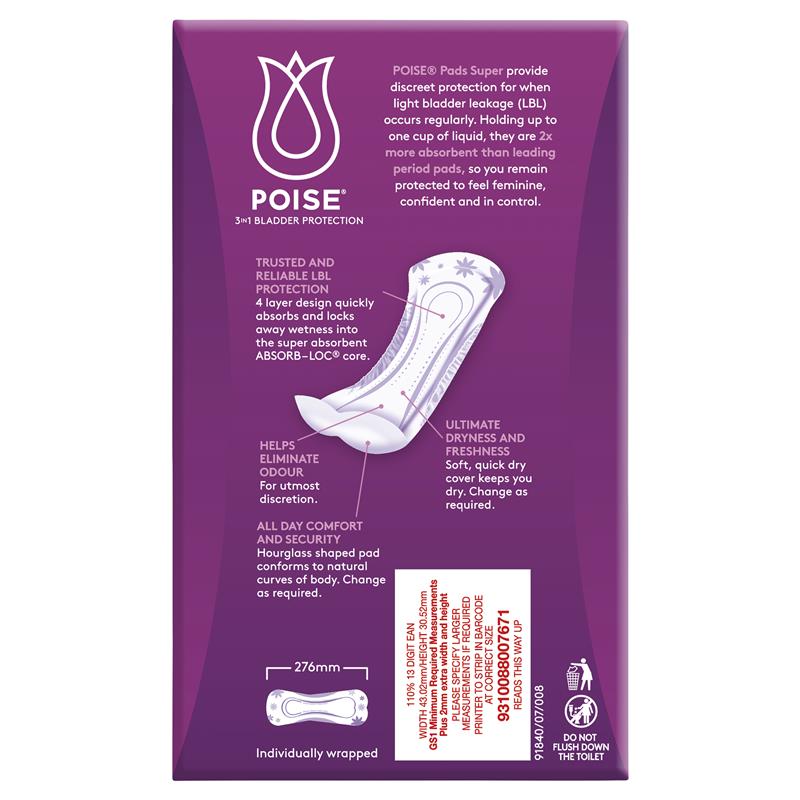 Poise Pads Super - Aged Care & Medical