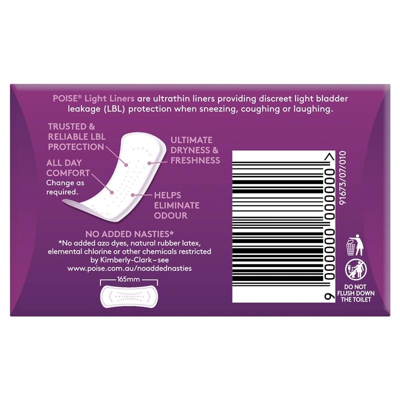 Poise Panty Liners - Light - Aged Care & Medical