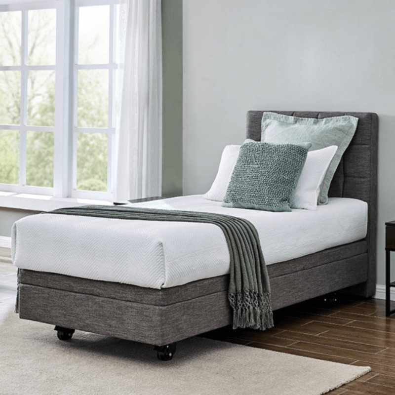 Rental - Aspire ComfiMotion Care Bed - Portobello Grey - LONG Single - Aged Care & Medical