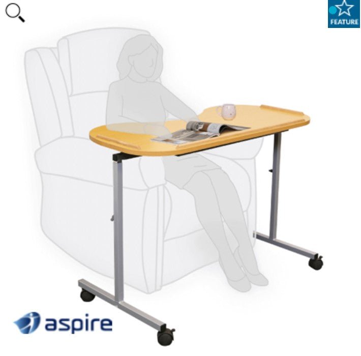 Rental - ASPIRE Over Bed Table (Per Week, Minimum 2 Week Hire) - Aged Care & Medical