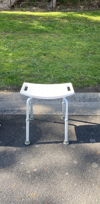 Rental - BREEZY Curved Seat Shower Stool - Height Adjustable (Per Week, Minimum 2 Week Hire) - Aged Care & Medical