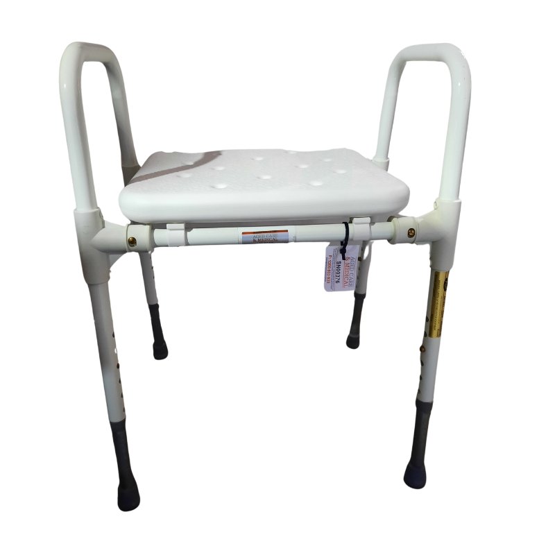 Rental - Shower Stool with Arms, Height Adjustable - Aged Care & Medical