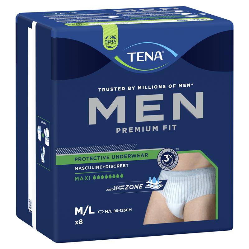 Tena for Men Level 4 Pants - 8 Pack - Aged Care & Medical