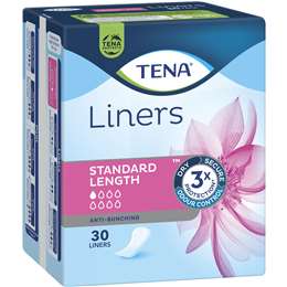 Tena Liners - Standard Length - 30 Pack - Aged Care & Medical