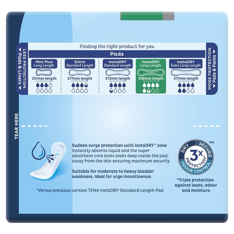 Tena Pads Instadry - Long Length - Aged Care & Medical