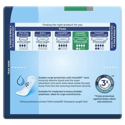 Tena Pads Instadry - Long Length - Aged Care & Medical