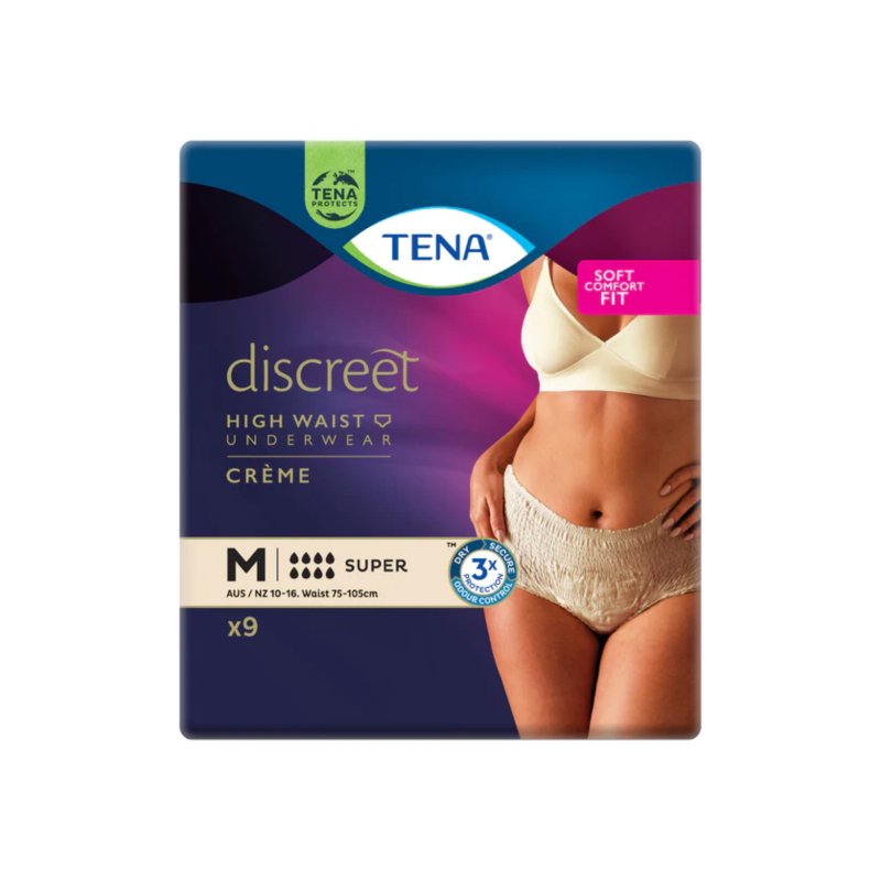 Tena Pants Womens Discreet - Super - High Waist Creme - 8 Drops - Aged Care & Medical