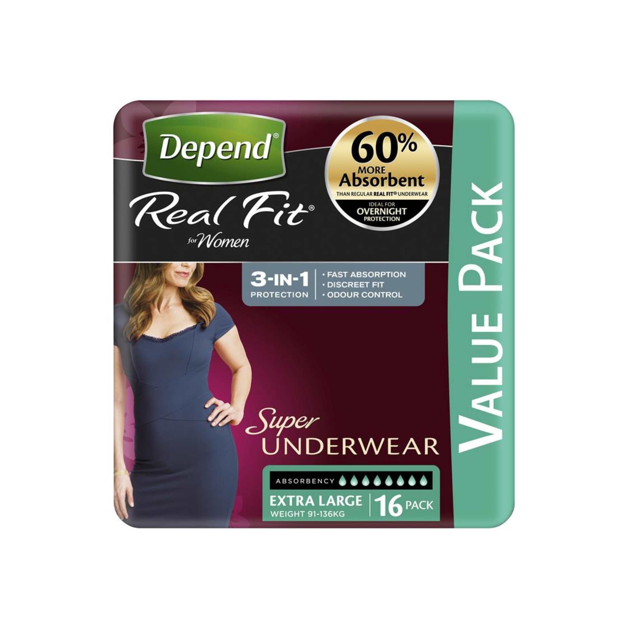 Depend Real Fit Underwear Women - Super – Aged Care & Medical