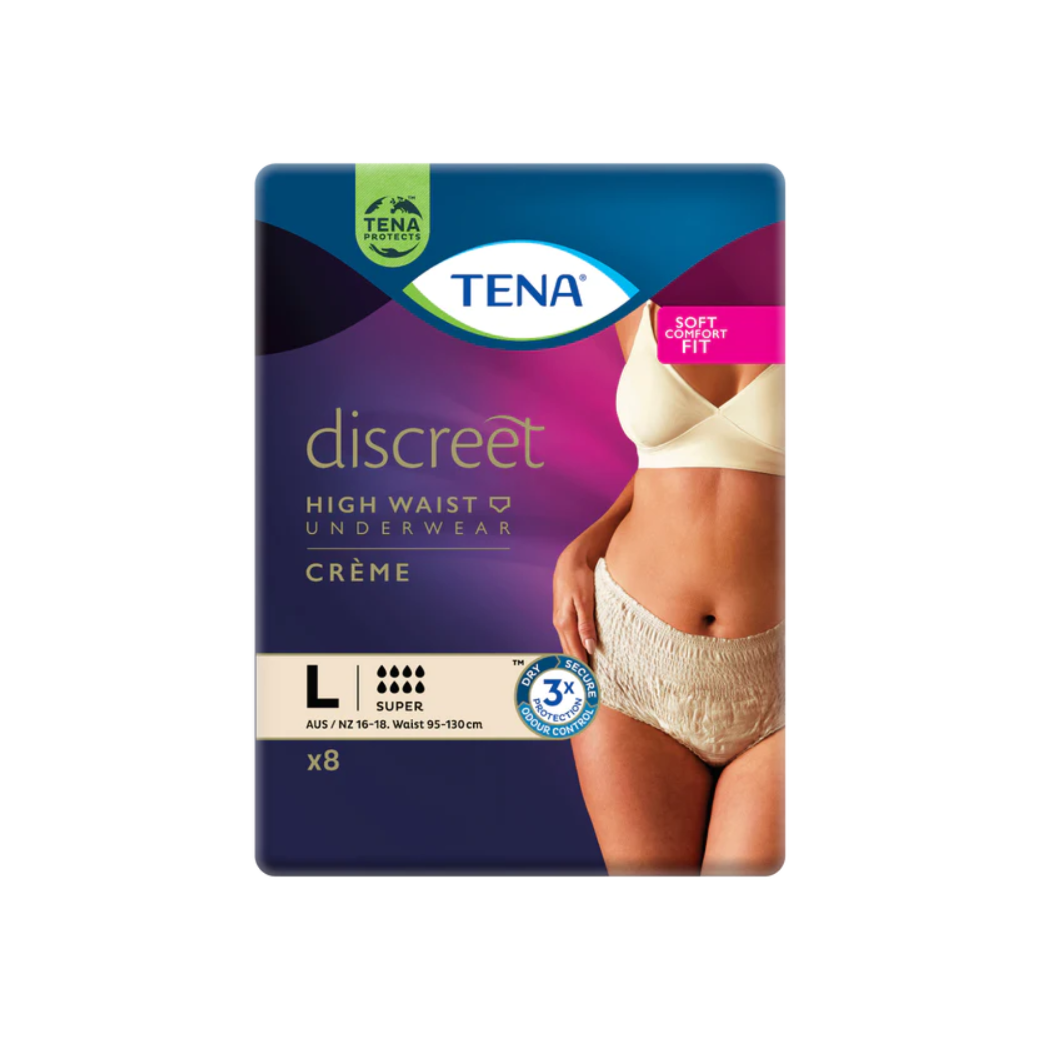 Tena Pants Womens Discreet - Super - High Waist Creme - 8 Drops – Aged Care  & Medical